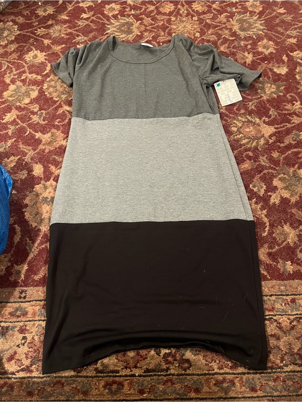 LuLaRoe Julia Colorblock Midi Dress Size Large